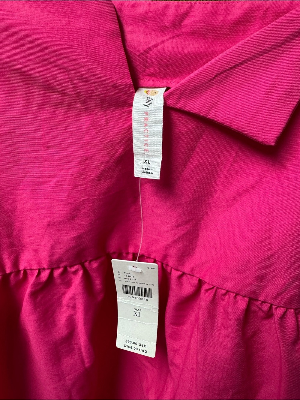 Anthropologie Daily Practice Sleeveless Split-Neck Mini Dress Hot Pink XL NEW - Picture 5 of 14